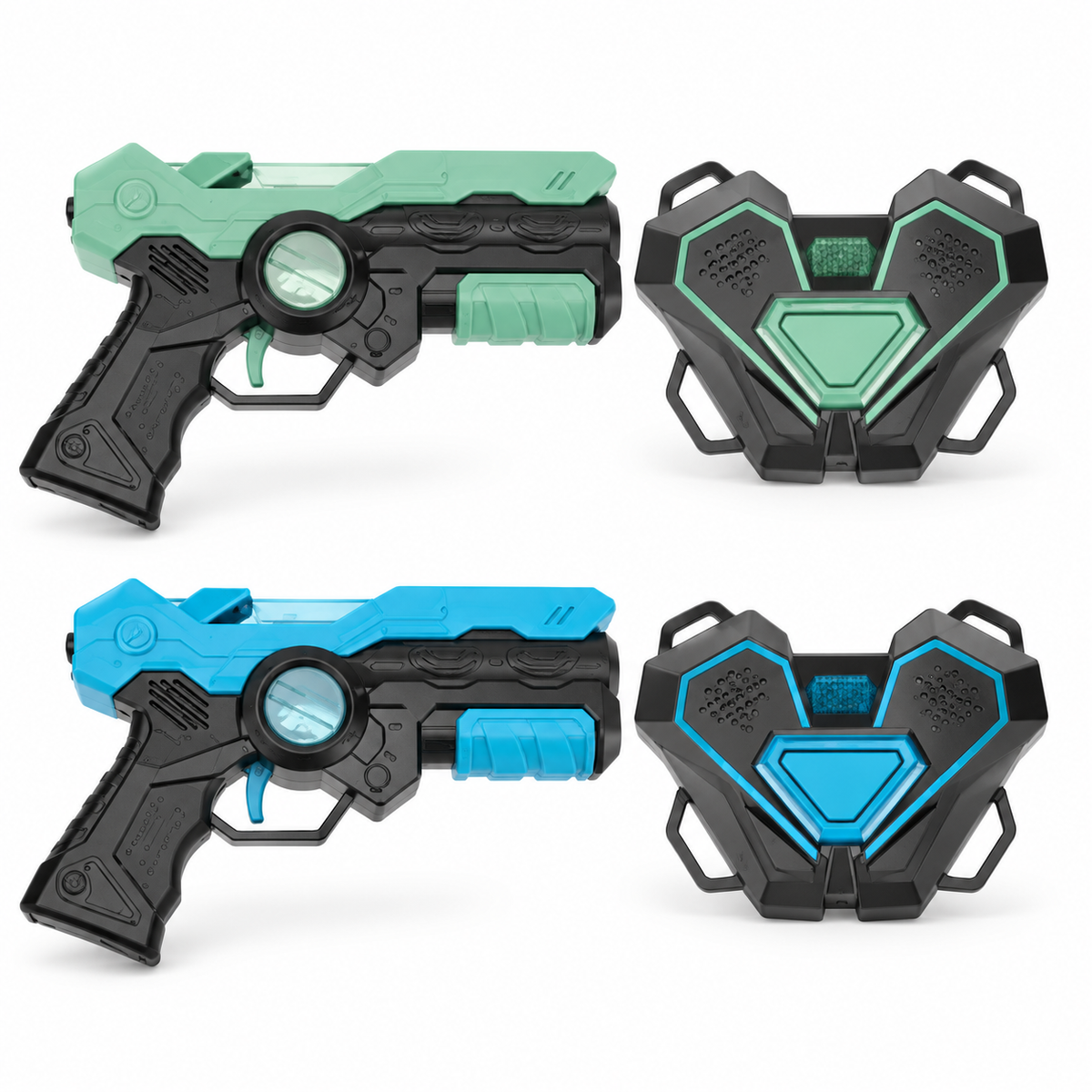 Pikadu Dúo: dos pistolas y dos sensores. Composición de referencia para prueba.
