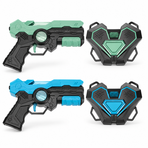 Pikadu Dúo: dos pistolas y dos sensores. Composición de referencia para prueba.